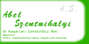 abel szentmihalyi business card