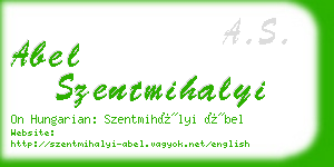 abel szentmihalyi business card
